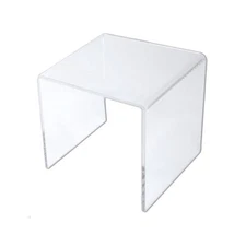 Clear Acrylic 3-Sided Square Riser Displays - Select Sizes Available