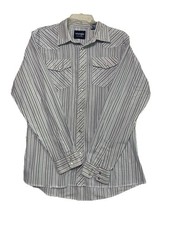 Vintage Wrangler Boys Long Sleeve Shirt Sz 18/20 XXL Pearl Snap