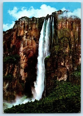 Venezuela Postcard Angel Waterfall Highest in the World 1976 Posted Vintage