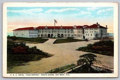Casa Marina Hotel Key West Florida Postcard F.E.C. Frank Johnson Vintage FL