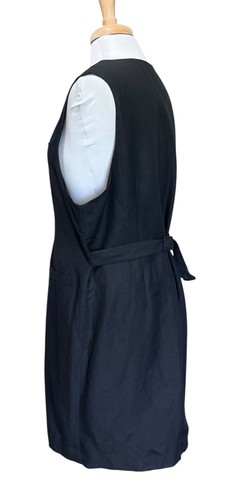 Vintage Talbots Dress Womens 16 Linen Blend Button Down Career Lined Black - Picture 4 of 6