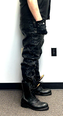 HOT LEATHERS　レザーパンツ　ブラック　W36 Hot Leathers Heavy Duty Side-Laced Black Leather Pants - Size 38
