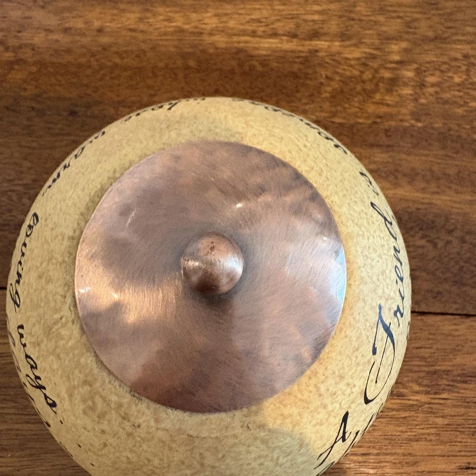 Винтажный комфорт свечи друг глобус подсвечник павильон 2005 медная крышка подарок - Изображение 4 из 4