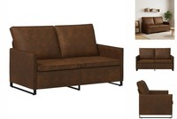 2-Sitzer Sofa Braun 150X81X82 Cm Kunstwildleder
