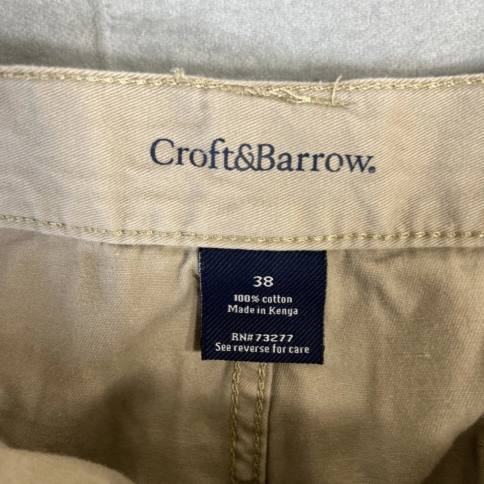 Croft & Barrow Side Elastic Cargo Shorts Mens 38 Tan 7" Inseam Utility Pocket - Image 3 of 4