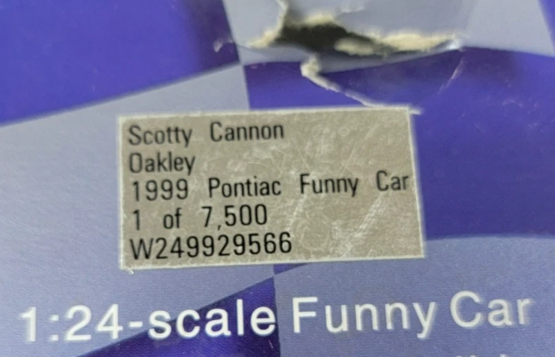 Action Scotty Cannon Oakley Dragon 1999 Pontiac Funny Car 1:24 @7500 W2499299566 Foto 2 de 4