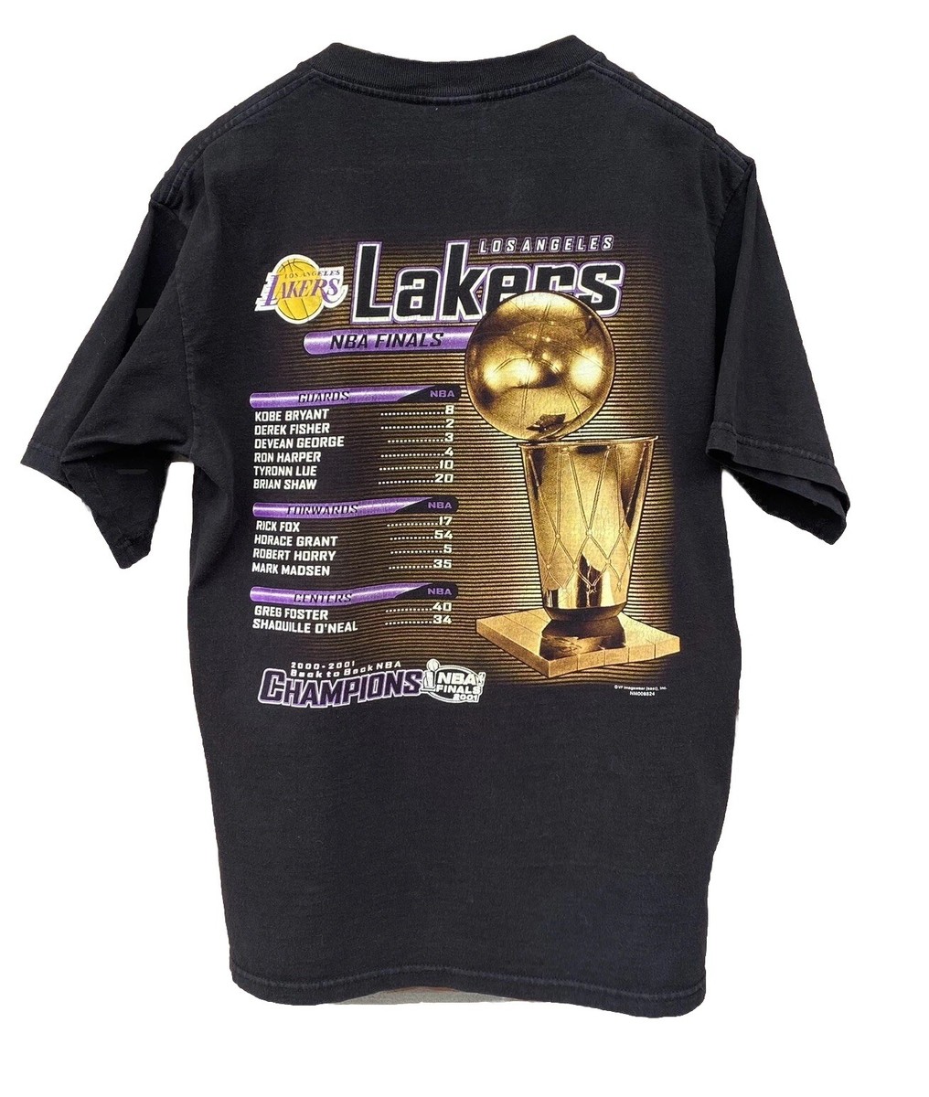 Vintage Lakers NBA Finals 2001 Back To Back Ring Champions Shirt