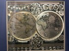 31” Framed Planisphaerium Terrestre World Map AF Zürner-Pieter Schenk Gold Foil — photo 3
