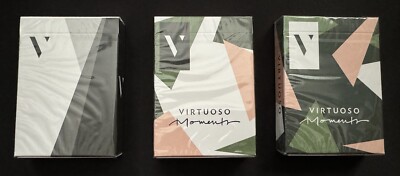 Virtuoso Playing Cards!! 3 Decks - Moments White & Black