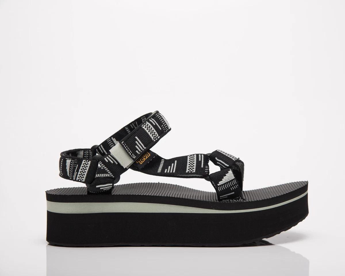 Teva Flatform Universal Women s Chara Black White Casual Lifestyle Sandals