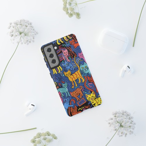 For iPhone | Samsung Galaxy | Pixel Phone Case - Cats Abstract Art Pattern - 第 216/256 張圖片