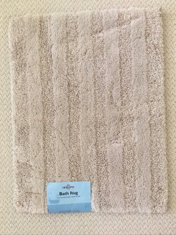 Mohawk Home Luster Subtle Stripe 17" x 24" Bath Mat / Oxford Tan