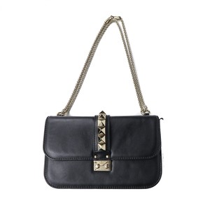 VALENTINO-ROCKSTUD-COSSBODY-SHOULDER-BAG-BLACK-LEATHER-SILVER-STUD-GLAM