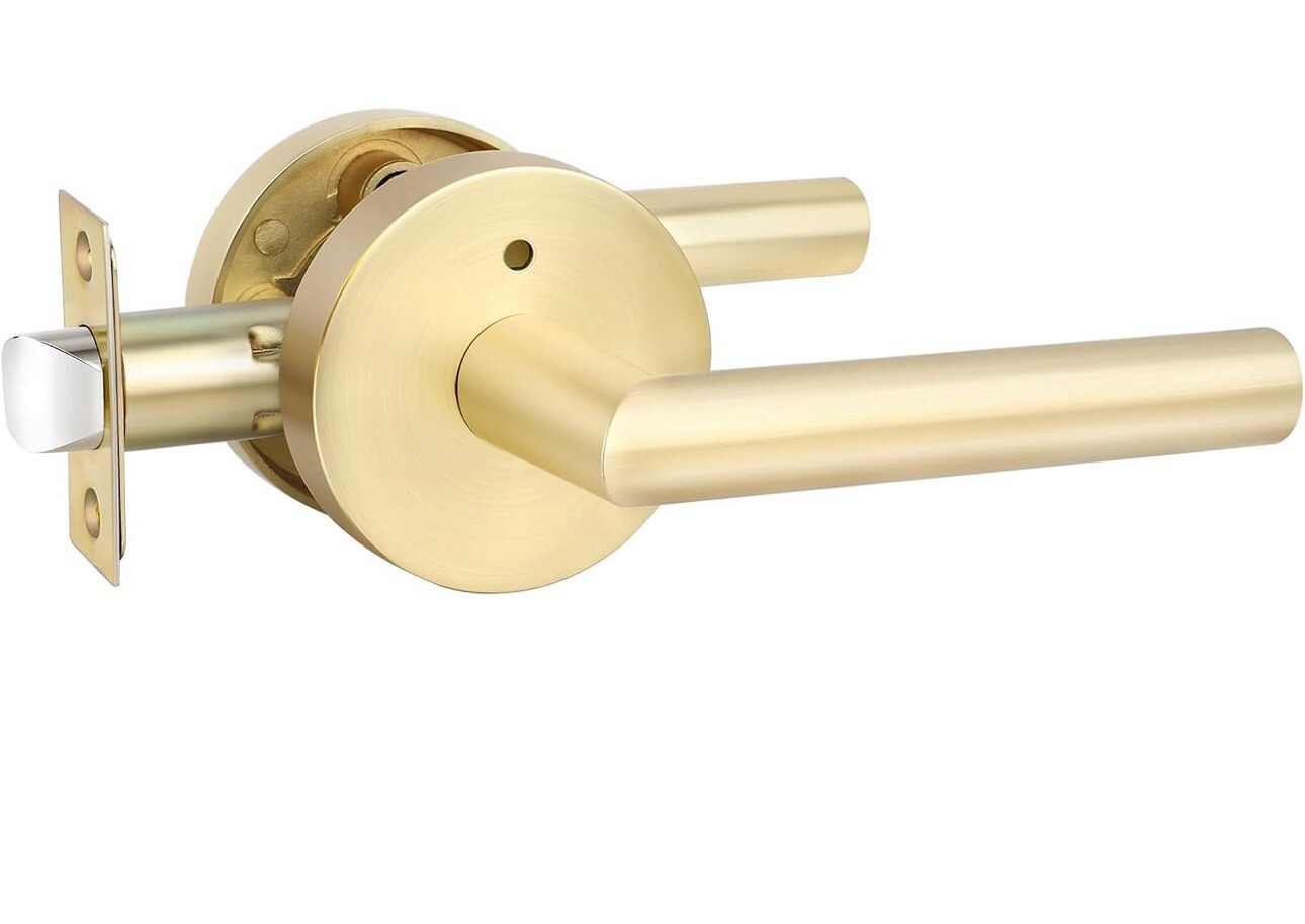 Interior Privacy Door Handle with Lock Door Lever for Bathroom and Bedroom Re...-image