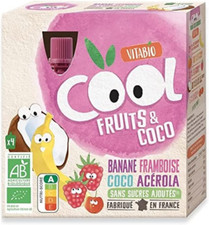 Cool - Fruits/Coco - Banane Framboise Coco 4X85 G - BIO
