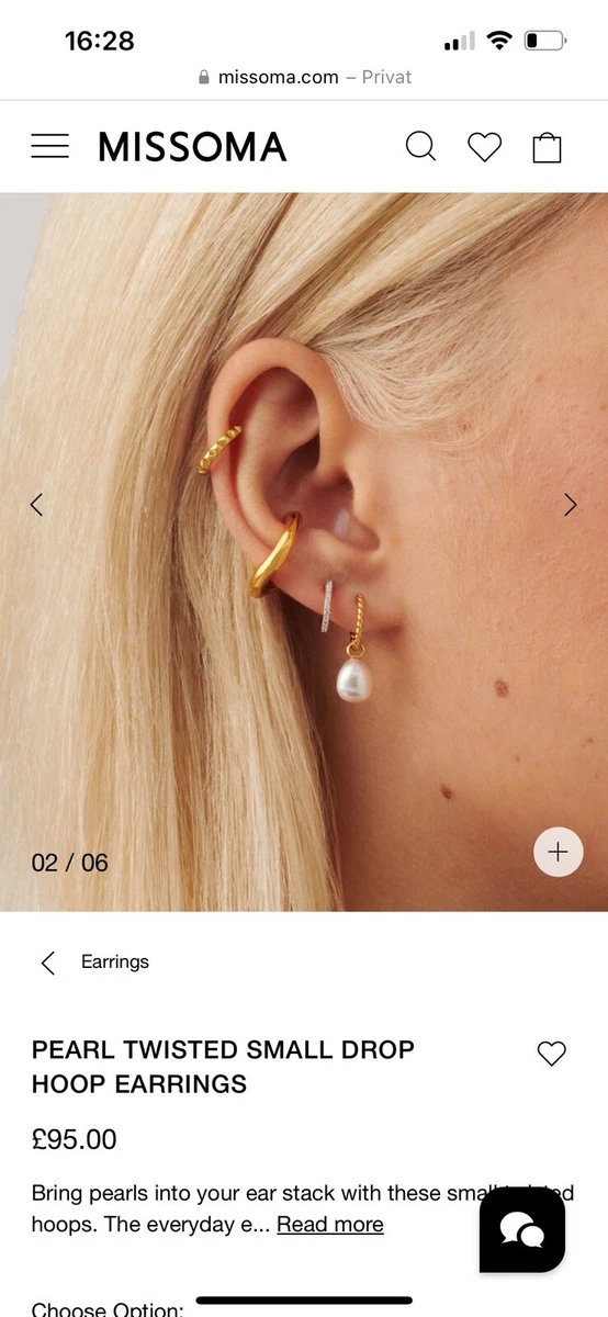 Small drop hoop clearance earrings