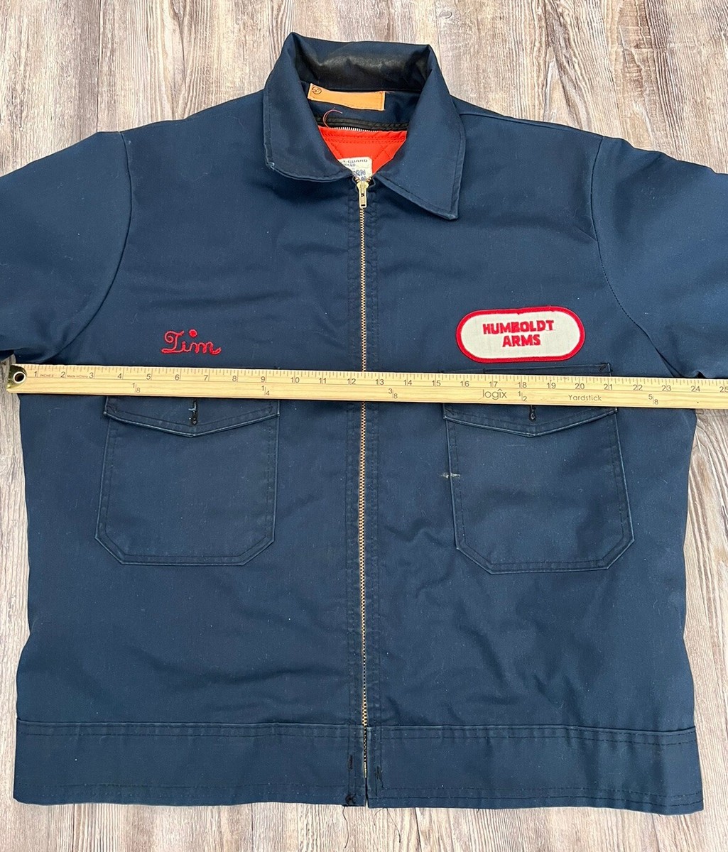 Vintage 60s USA Blue Chain Stitch Mechanic Work Shop Jacket Vintage 60s USA Blue Chain Stitch Mechanic Work Shop Jacket