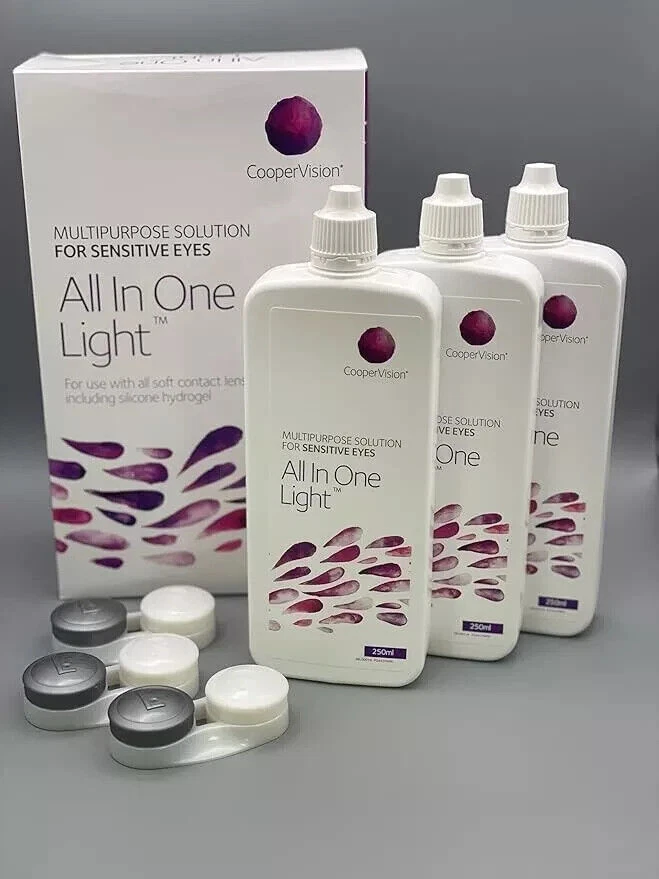 Coopervision All In One Light multipurpose contact lens solution 3x250ml 3month+