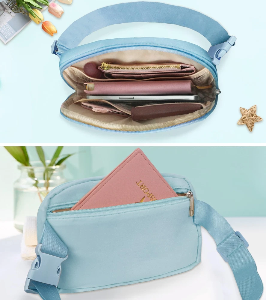 Blue Belt Bag Fanny Pack Crossbody Travel Trendy Birthday Christmas Gifts for...