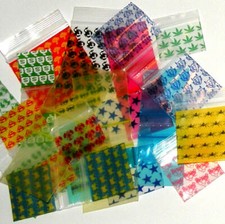 100 Apple Baggies 2 x 2" ten assorted designs mini zip bags 2020