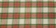 13 1/4" Wide - DRAPERY PRINT - Olive, Gold Raspberry Plaid Print - 10 Yards