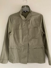 Talbots Womens Field Utility Button Front Jacket, Khaki Green 14