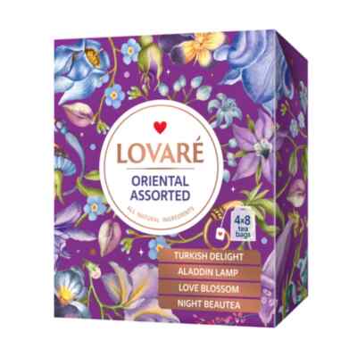 32x2g LOVARE Oriental Sortiment Schwarze Tee Teebeutel 4 verschiedene Sorten