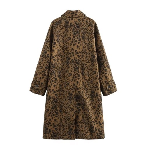 Leopard Print Trench Single Breasted - Picture 9 of 22
