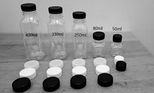 50ml 80ml 250ml 330ml 400ml Square Plastic Fruit Juice Smoothie Bottle with Caps