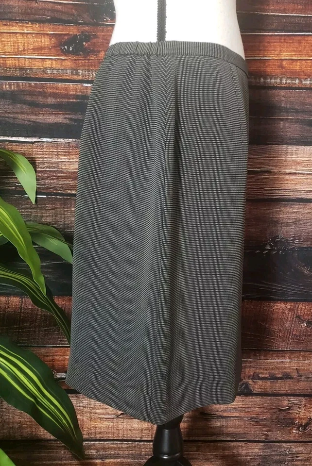 Falda Karen Scott Talla 14 Petite 14P Negra Crema Cuadros Cremallera Espalda Forrada Elastizada Foto 4 de 4