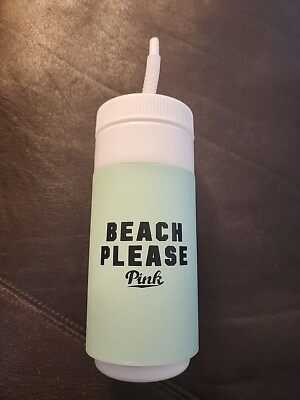 Victoria's Secret PINK Retro Water Bottle (Beach Please) 32oz Mint Color