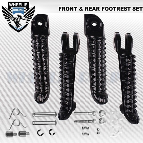FRONT+REAR PAIR LH+RH FOOTREST FOOT PEG/PILLION STEP BAR 00-18 YZF R1 /03-20 R6 - Bild 1 von 3