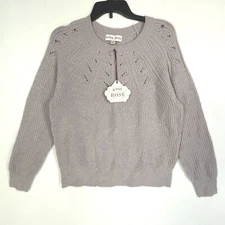 Knox Rose Sweater Womens Small Long Sleeve Lightweight Soft Stretch Knit Purple