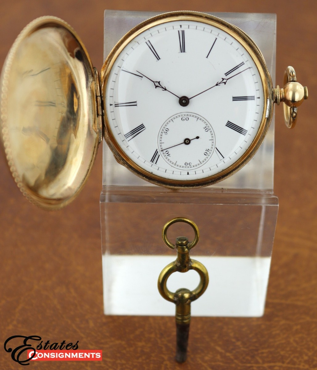 Vintage James Tissot 14k Gold Key Wind Pocket Watch
