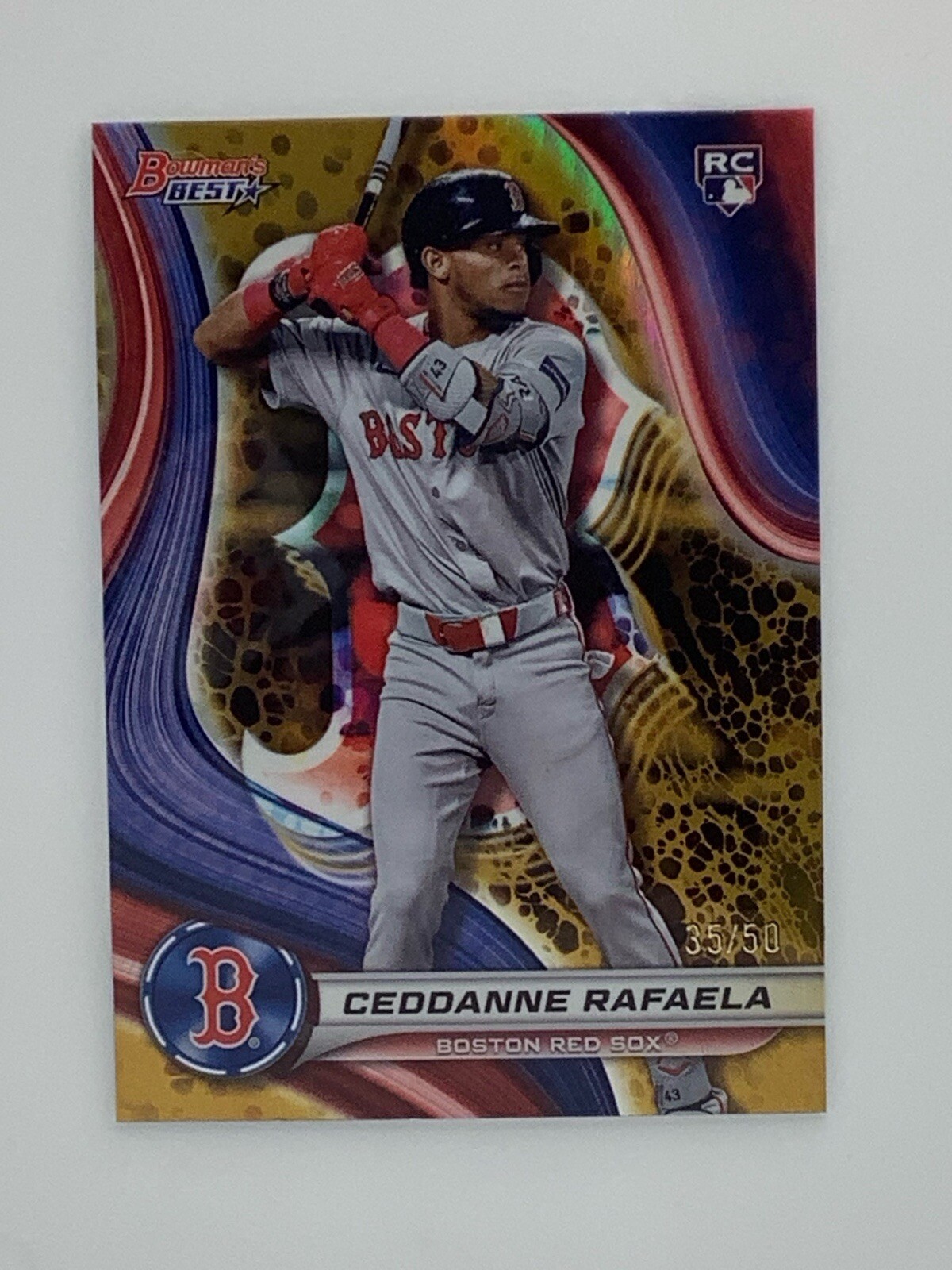 2024 Bowman's Best Ceddanne Rafaela #14 Gold Lava Refractor /50