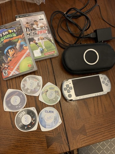 PSP PlayStation Portable Lot Bundle System 5 Games Movies Charger Case Memory #6