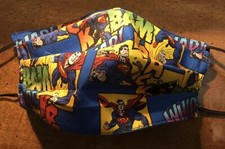 ADULT Handmade Face Mask - Reversible - NWOT - Superman - DC Comics
