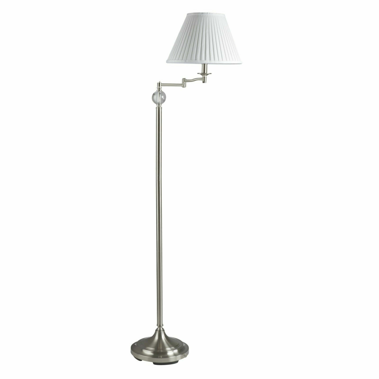 Laura Ashley Luxury Malone Swing Arm Floor Lamp Shade Brushed