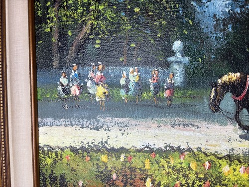 Vittorio Tommasini Farfa Öl auf Sackleinen Gemälde Impressionist Parkszene aufgelistet - Bild 12 von 21