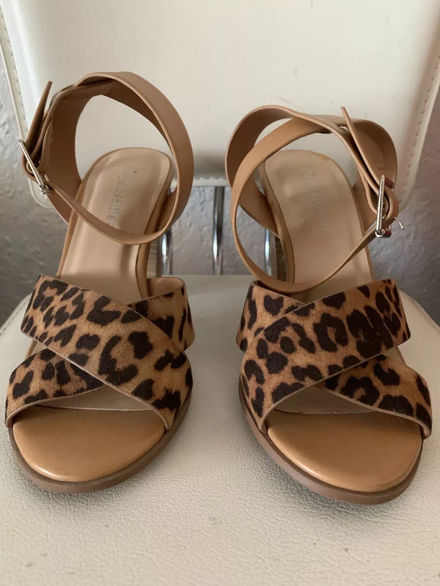 Cityclassified Leopard Print Strappy Block Heels eBay