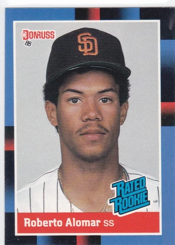1988 DONRUSS...ROBERTO ALOMAR..RATED ROOKIE..RC..CARD # 34..BLUE JAYS