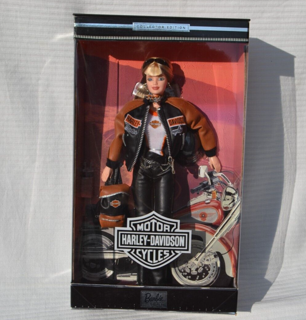 Harley Davidson Barbie doll blond zip Jacket Helmet Mattel 1999