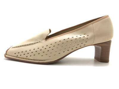 Jenny by Ara Damen Halbschuh Pumps Absatzschuh High Heels Beige Gr. 40,5 (UK 7)