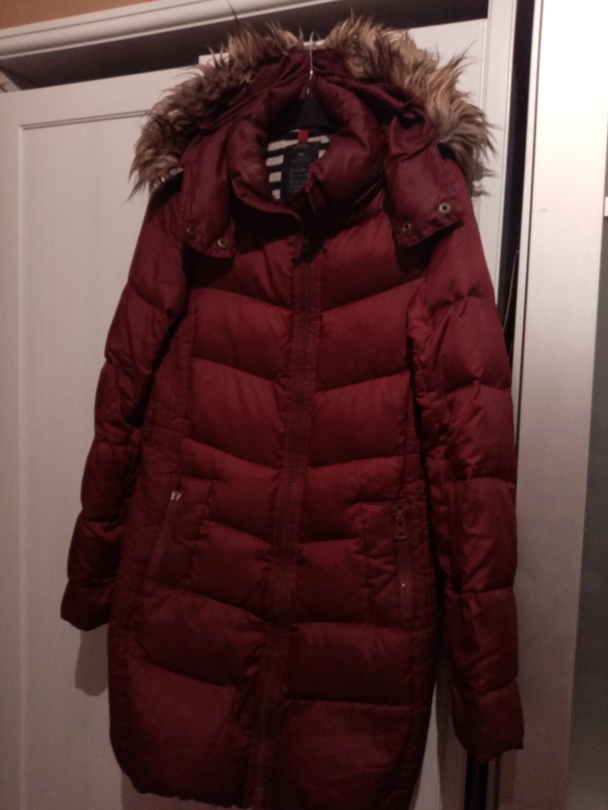 Gap Maroon Feathered Down Puffer Jacket Coat Size… - image 4