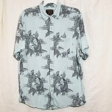 Vintage Super Cool Brand Koi Fish All Over Print Hawaiian Shirt Men's Size L
