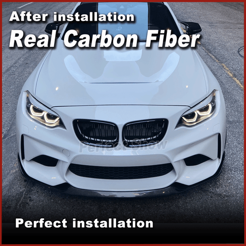 Spoiler anteriore in carbonio labbro spoiler anteriore adatto per BMW Serie 2 Coupè F87 M2 16-18 - Foto 2 di 12