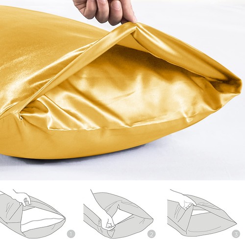 Satin Seide Kissenbezüge für Haar & Haut weiche Anti-Falten Abdeckungen 2er Pack, 4, 8 - Bild 35 von 98