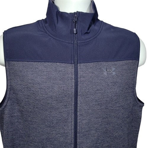 Chaleco Under Armour Para Hombre Pequeño Especialista en Vellana Rejilla Azul Cremallera Completa Bolsillos NUEVO - Imagen 3 de 16