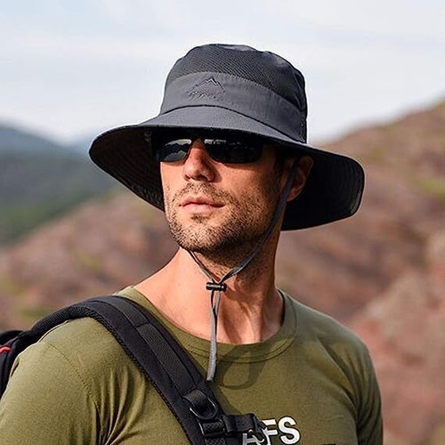 Men Women Wide Brim Sun Hat w/Neck Flap Foldable UPF 50+UV Protection Summer Cap - Picture 62 of 77