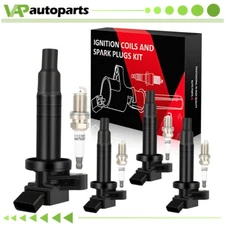4 For 00-08 Toyota For Corolla CE/LE/S 1.8L Ignition Coil & Iridium Spark Plug